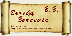 Borika Borčević vizit kartica